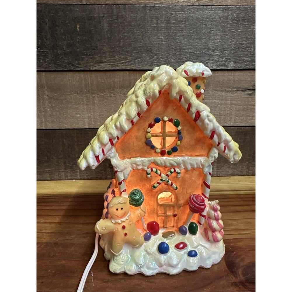 Santa’s Candy Cane Cottage Resin Lighted Village